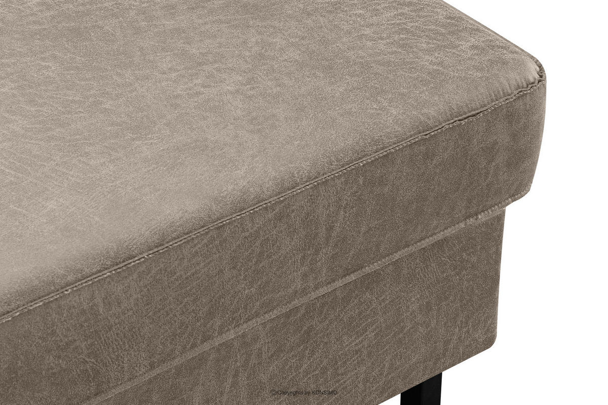 HOCKERSTUHL INVIA auf hohen Metallbeinen vintage, Lederoptik-Stoff, Hellgrau - Hellgrau/Schwarz, Textil (93/48/70cm) - KONSIMO®