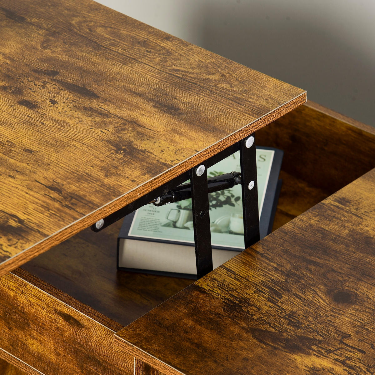 COUCHTISCH - Braun, Holzwerkstoff/Metall (50/110/50cm) - Relaxdays