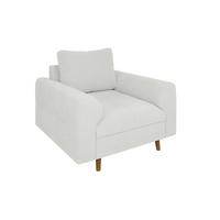 SESSEL Henrik Weiß Boucle - Weiß/Braun, Holz/Textil (97/81/93cm) - S-Style Möbel