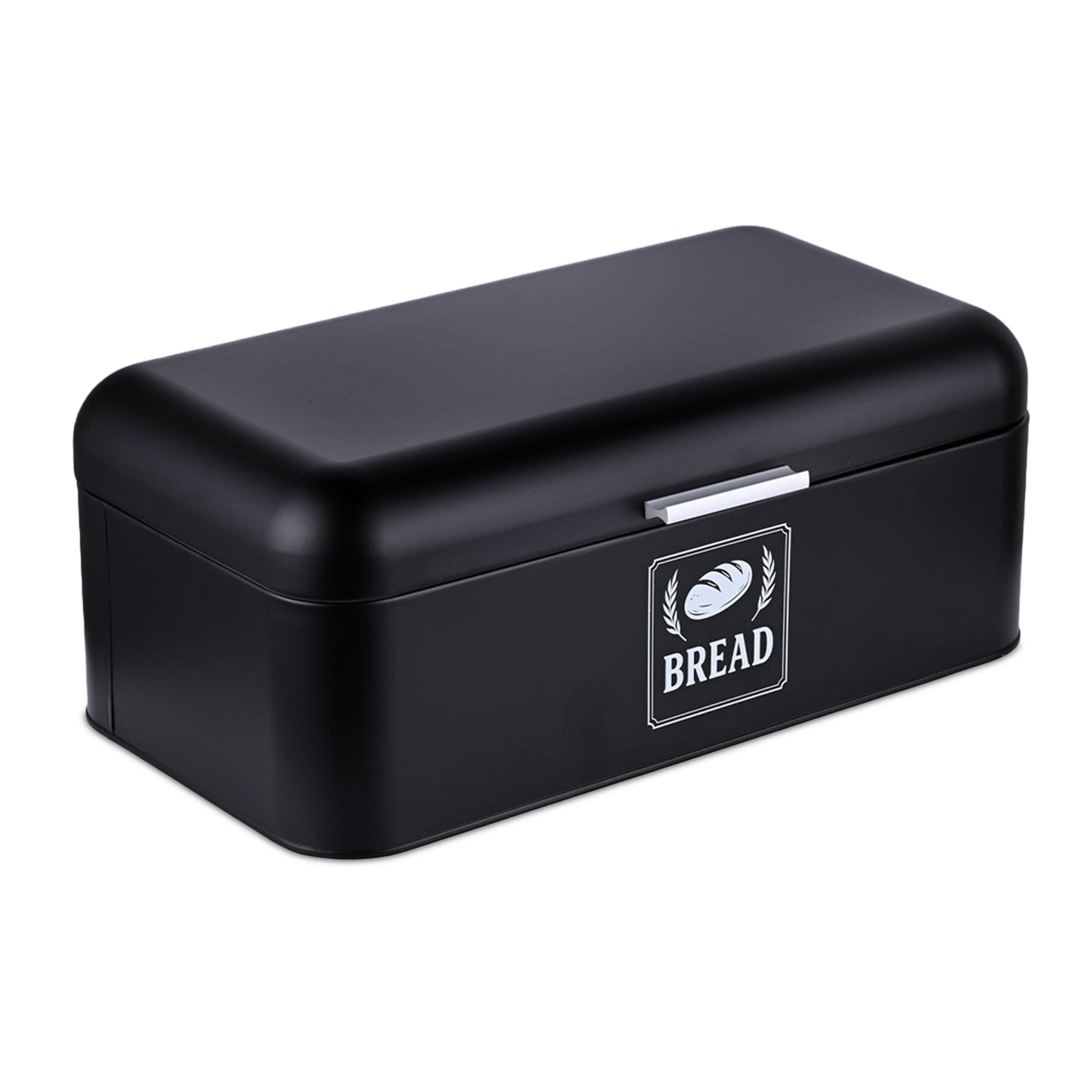BROTKASTEN - Schwarz, Metall (42/17/24cm) - Relaxdays
