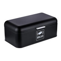 BROTKASTEN - Schwarz, Metall (42/17/24cm) - Relaxdays