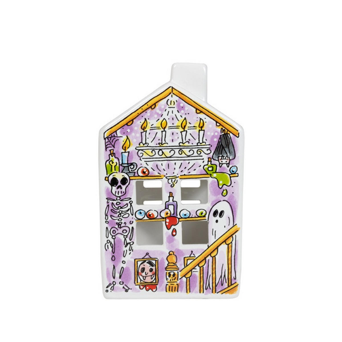 TEELICHTHALTER Halloween in Bunt - 14,5cm - Multicolor, Keramik (8.5/14.5/8.3cm) - Blond Amsterdam