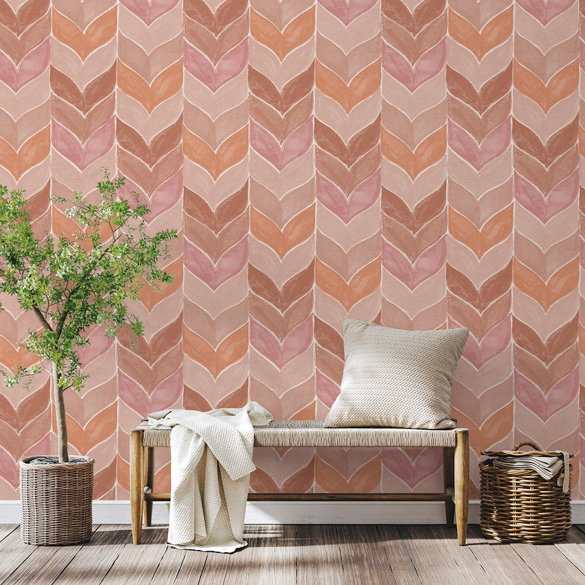 TAPETE grafisches Motiv 53 cm x 10,05 m - Terracotta, Papier (53/1000cm) - Sanders & Sanders