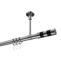 GARDINENSTANGEN-SET Sonette Mavell 140 cm, 1-läufig, 20 mm Ø Chrom - Chromfarben/Schwarz, Metall (140cm) - INTERDECO