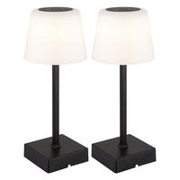 LED TISCHLEUCHTE schwarz Touchdimmer opal - Schwarz, Metall (8.5/8.5/25.5cm) - Globo Lighting