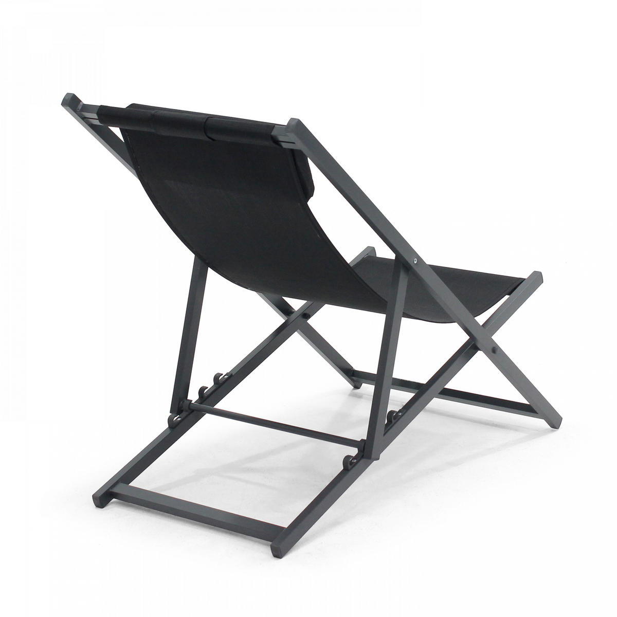 LIEGESTUHL 2-tlg., Schwarz - Schwarz, Metall (100/85/60cm) - Oviala