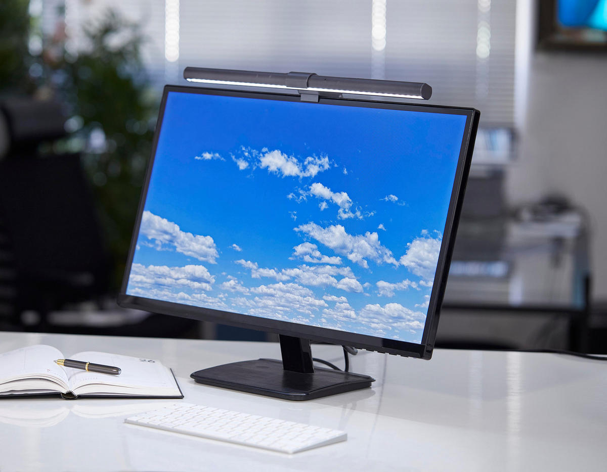 LED-MONITORLEUCHTE - dimmbar mit Schwanenhals, Tisch- und Wandhalterung sowie Farbwechselfunktion, 44 cm - Grau, Kunststoff (8.8/44/8.2cm) - Northpoint