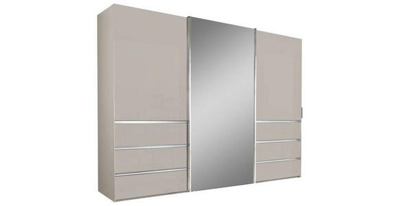SCHWEBETÜRENSCHRANK 300/236/67 cm 3-türig Champagner - Chromfarben/Champagner, Design, Glas/Holzwerkstoff (300/236/67cm) - Novel