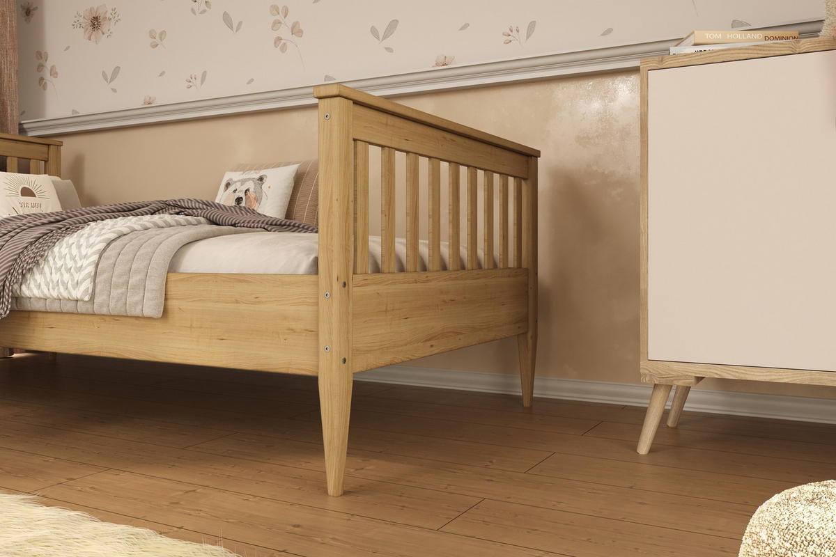 KINDERBETT Igns 80/90 -160/180/200 cm natur unbehandelt 80/160 - Sonoma Eiche, Holz (80/160cm) - RAUMHIRSCH FURNITURE