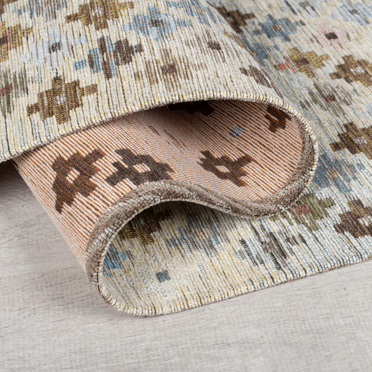 TEPPICH COQUET, mit Kreuz Muster, Erdtöne-Bunt, 200 x 290 cm - Beige, Textil (200/290cm) - KADIMA DESIGN