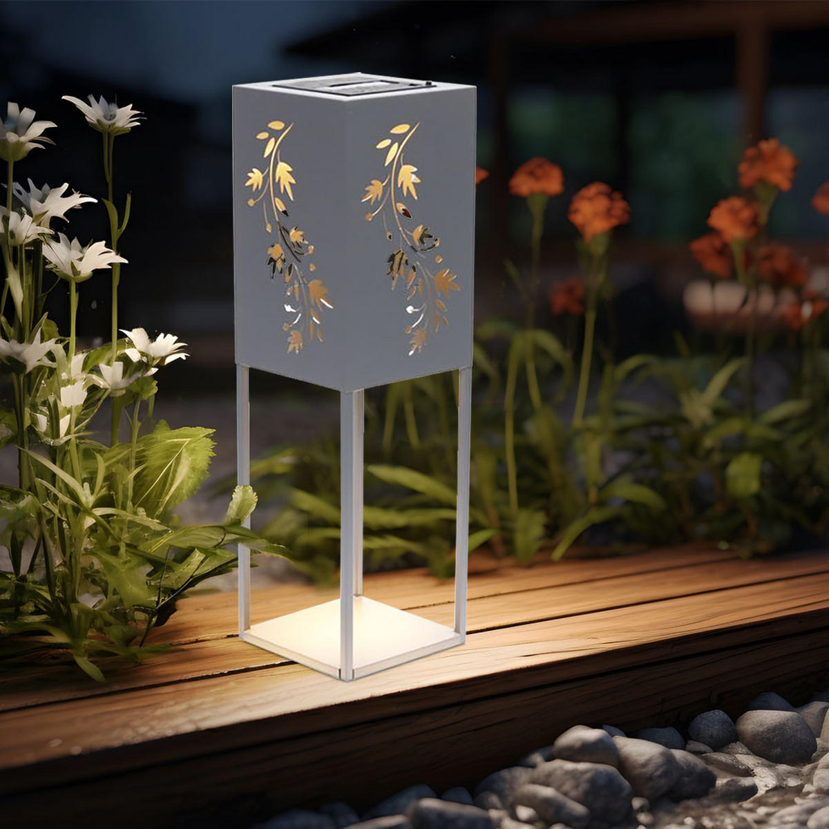 LED AUSSENLEUCHTE Edelstahl Grau - Grau, Metall (18/18/60cm)