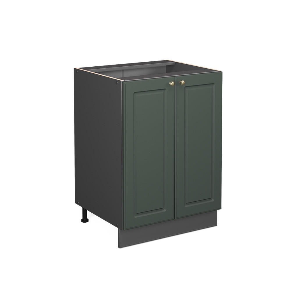 KÜCHENUNTERSCHRANK Fame-Line Grün-Gold Landhaus 60 cm ohne AP - Anthrazit/Grün, Holzwerkstoff (60/82/51.6cm) - Vicco