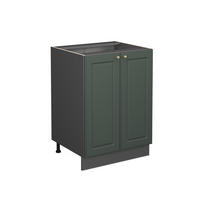 KÜCHENUNTERSCHRANK Fame-Line Grün-Gold Landhaus 60 cm ohne AP - Anthrazit/Grün, Holzwerkstoff (60/82/51.6cm) - Vicco