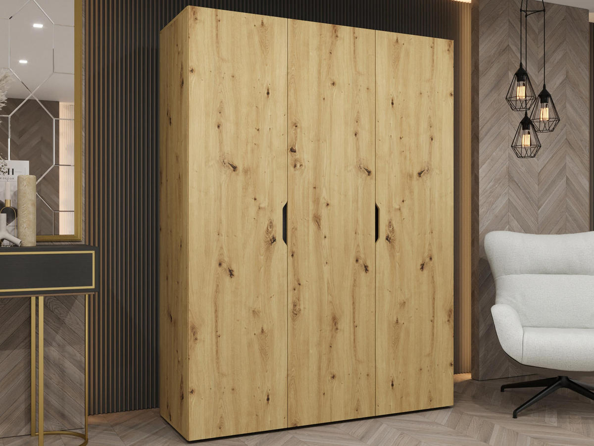 DREHTÜRENSCHRANK Malaga 150 - Eiche Artisan, Holzwerkstoff (150/202/52cm) - MIRJAN24