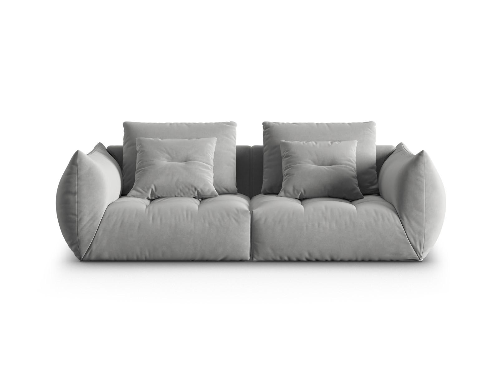 SOFA modular Bloom aus Samt grau 3 Sitzplätze - Grau, Textil (106/95/232cm) - Micadoni