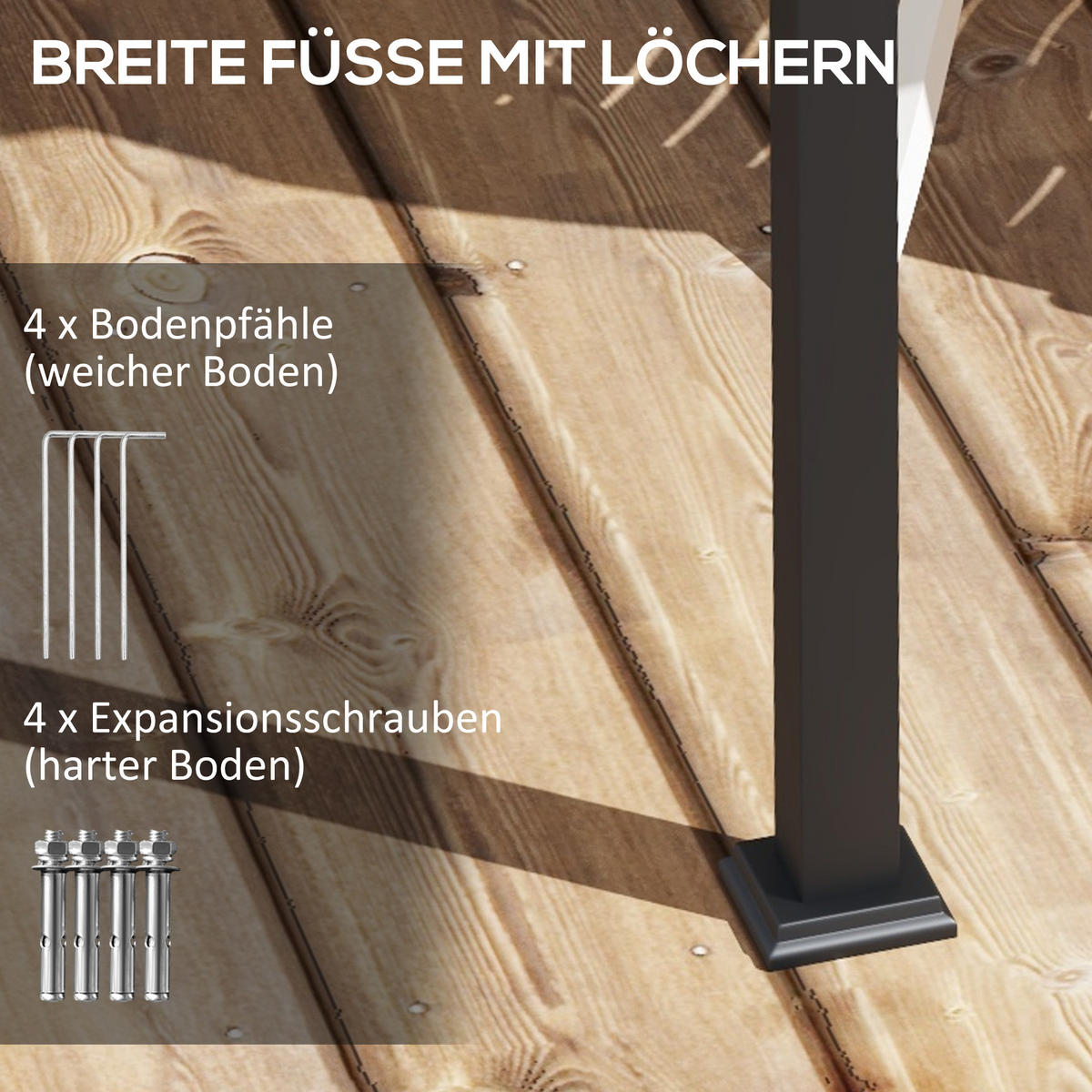 PERGOLA Winddicht Stahl+Polyester Crème - Creme, Kunststoff/Metall (297/230/297cm) - Outsunny