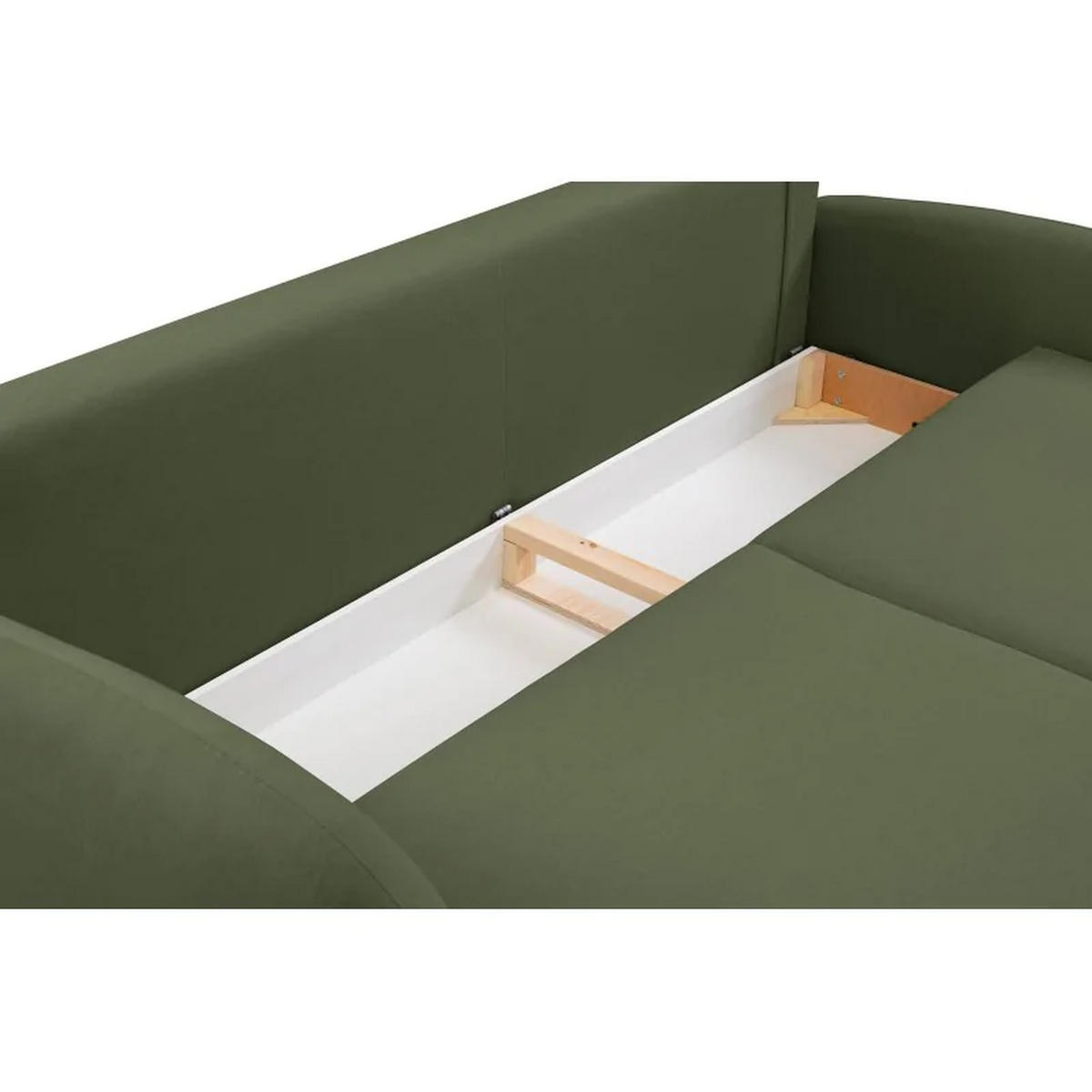 SCHLAFSOFA SOFTI, Sofa mit Schlaffunktion und Bettkasten, Farbe: Grün, Velourstoff - Grün, Textil (232/95/109cm) - Sepro Meble