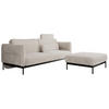 SCHLAFSOFA SALENTO Beige Cord - Beige/Schwarz, Textil/Metall (221/82/193cm) - MKS