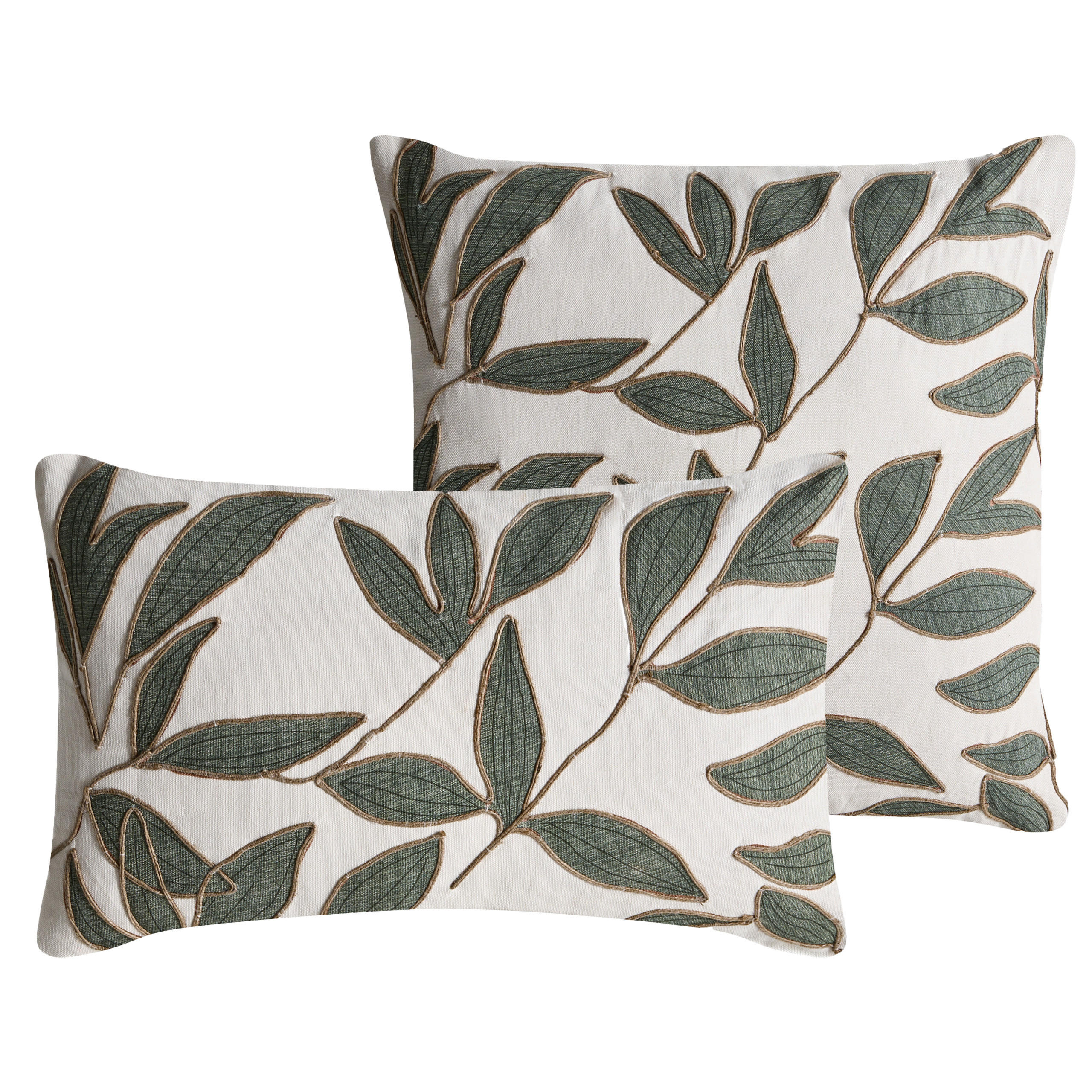 DEKOKISSEN 2er-Set Weiß 45/45 cm Lansium - Weiß, Textil (45/45cm) - Beliani