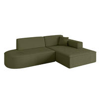 ECKSOFA Ottomane Rechts IREA-L1-v4 - 234x171x79 cm Grün - Platinfarben/Olivgrün, Holzwerkstoff/Textil (171/234cm) - ALTDECOR