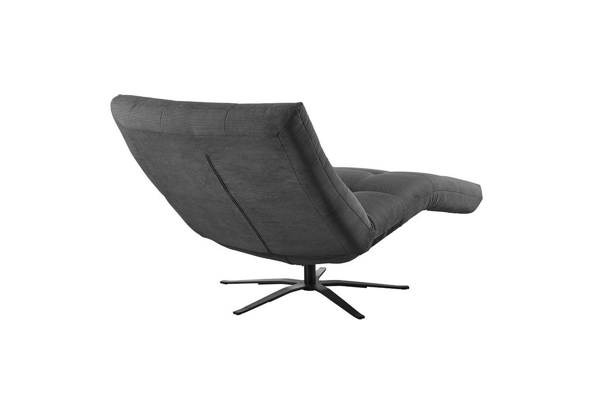 RELAXLIEGE LETICIA Anthrazit Cord - Anthrazit/Schwarz, Textil/Metall (82/115/156cm) - KAWOLA