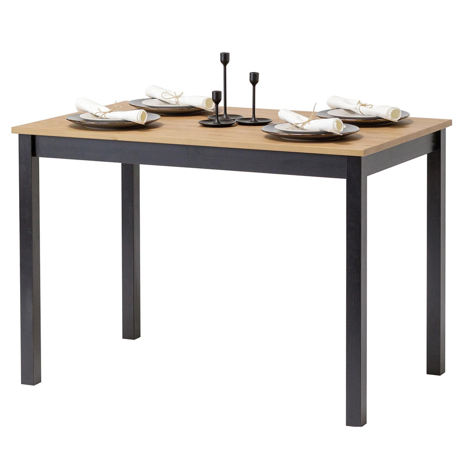 ESSTISCH Massivholz 68/110/75 cm - Schwarz, Holz (68/110/75cm) - hagge home