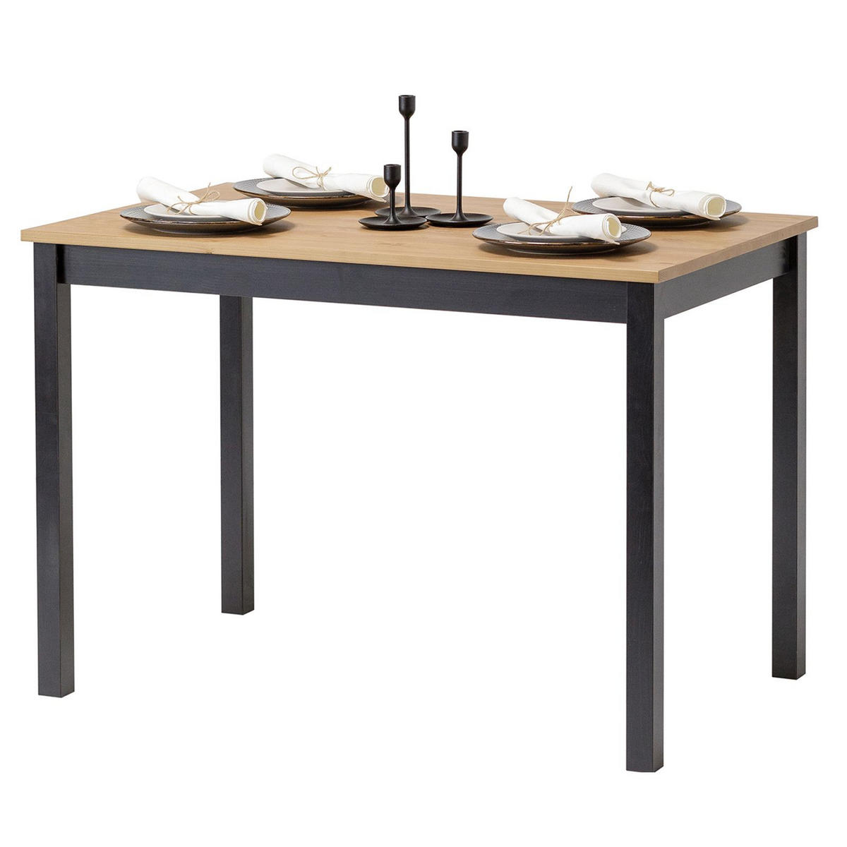 ESSTISCH Massivholz 68/110/75 cm - Schwarz, Holz (68/110/75cm) - hagge home