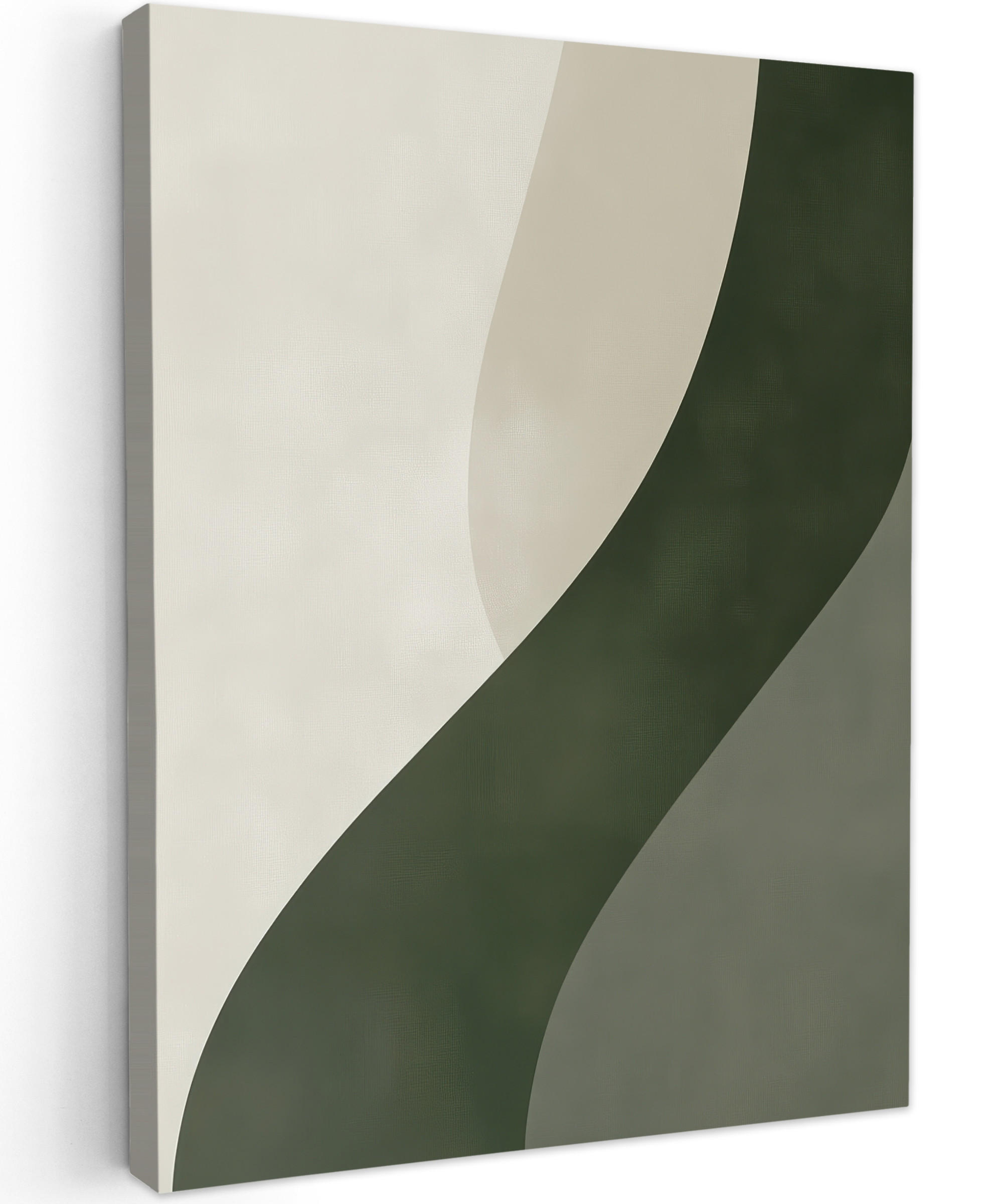 LEINWANDBILD Japandi - Grün - Abstrakt - Modern 30x40 cm - Salbeigrün, Textil (30/40cm) - MuchoWow