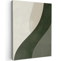 LEINWANDBILD Japandi - Grün - Abstrakt - Modern 30x40 cm - Salbeigrün, Textil (30/40cm) - MuchoWow