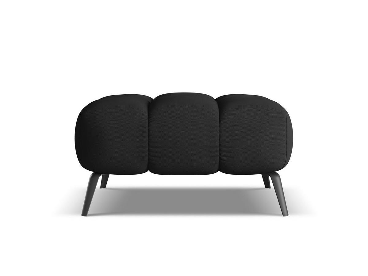 POUF Chenille Stoff Schwarz - Schwarz, Textil/Metall (78/41/60cm) - Makamii