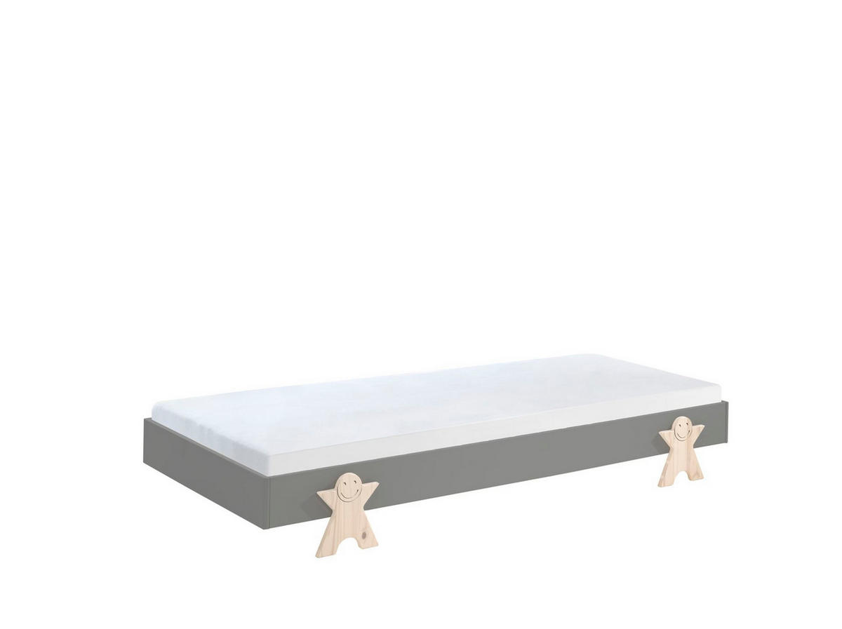 STAPELBETT Karlene 204x28x94 aus MDF in Grau - Grau, Holzwerkstoff (90/200cm) - 58aufmkessel