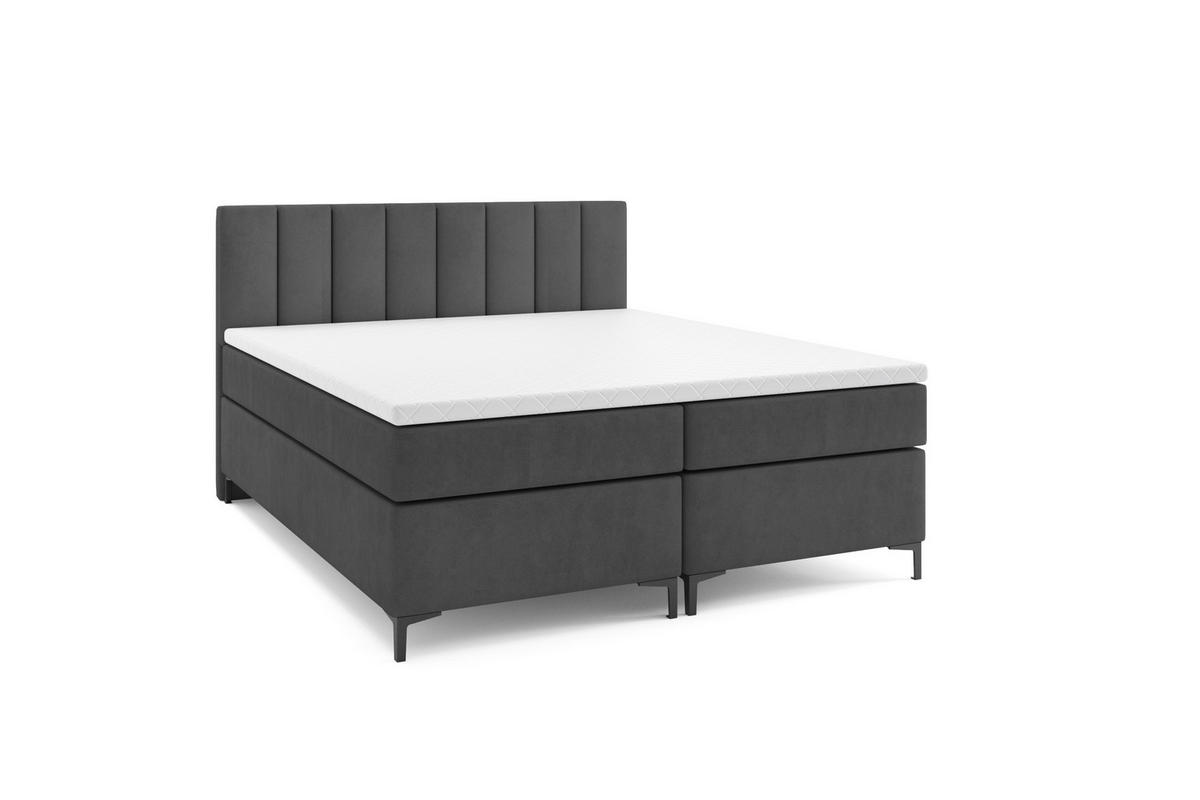 BOXBETT CHESTER 120 x 200 Dunkelgrau - Dunkelgrau, Textil/Metall (120/200cm)