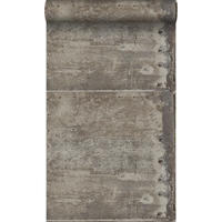 TAPETE große verwitterte rostige Metallplatten 53 cm x 10.05 m - Grau, Papier (53/1000cm) - Origin Wallcoverings