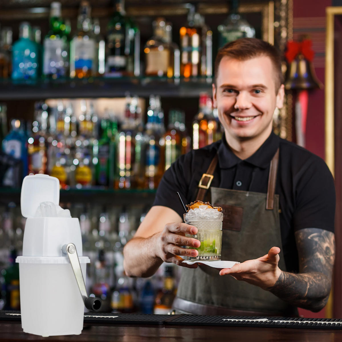 DRVIČ ľadu - biela, kov/plast (12.5/24/16cm) - Relaxdays