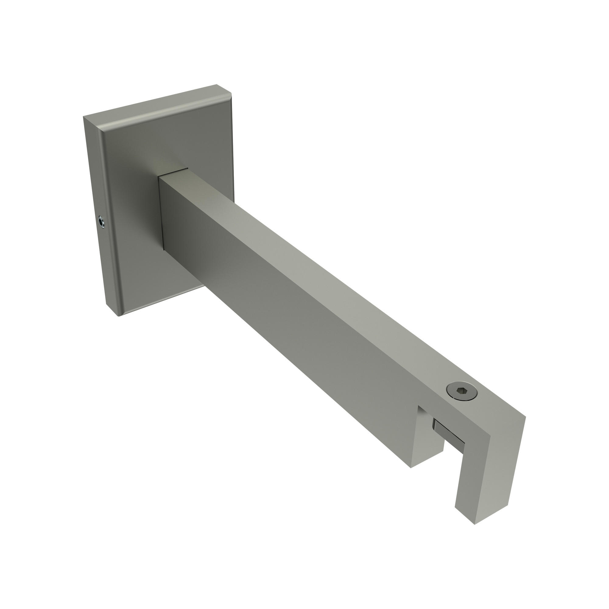 TRÄGER FÜR GARDINENSTANGEN INNENLAUF 14x35 mm, Smartline 1-läufig lang, Edelstahl-Optik - Edelstahlfarben, Metall (14.5/6.5/4.5cm) - INTERDECO