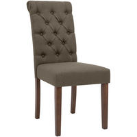 STUHL Stoff taupe - Taupe/Walnussfarben, Holz/Textil (45/98/63cm) - CLP