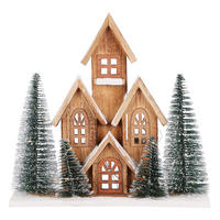 DEKOFIGUR Haus LED 30 cm - Beige, Holz (9/30/32cm) - Home Styling Collection