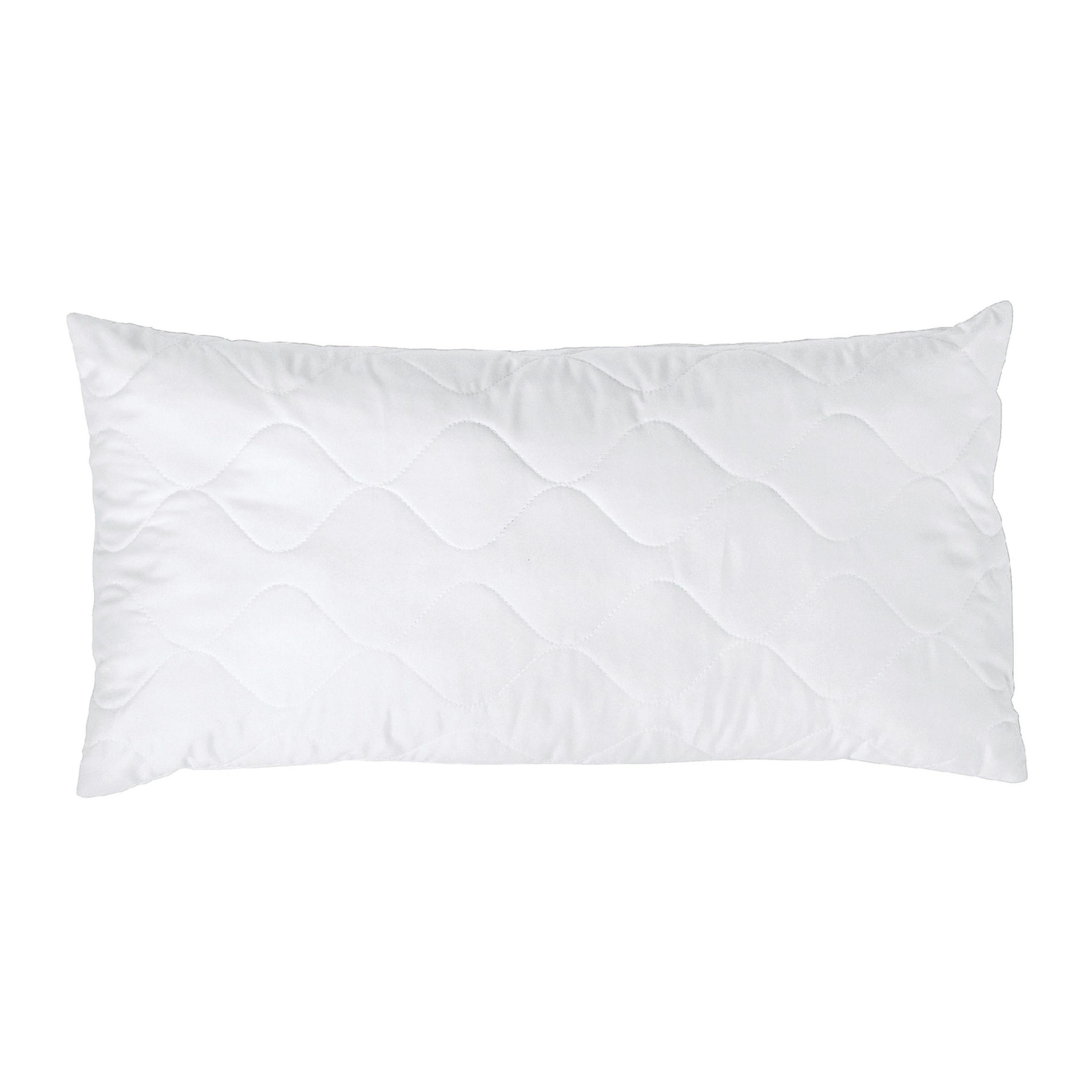 KOPFKISSEN Chelsea - Mikrofaserbezug - Füllung aus recycelter, silikonisierter Polyester-Hohlfaser - 40x80 cm - Weiß - Weiß, Textil (40/80cm) - Uncover by Schiesser