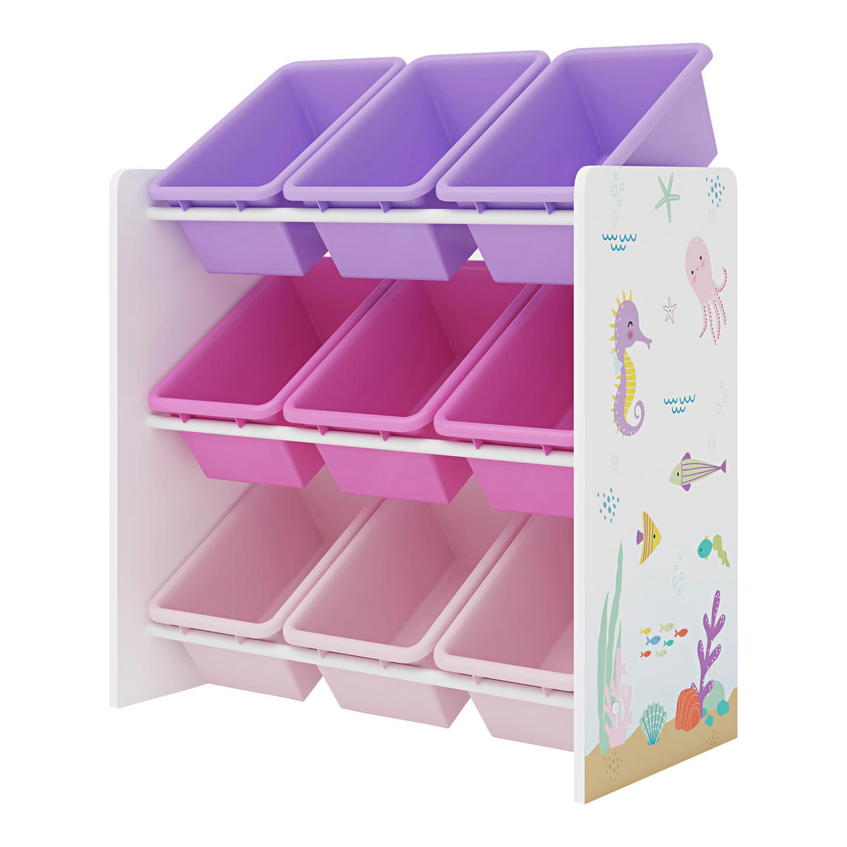 KINDERREGAL Muxía - Pink/Lila, Holzwerkstoff/Kunststoff (62/60/26.5cm) - [en.casa]