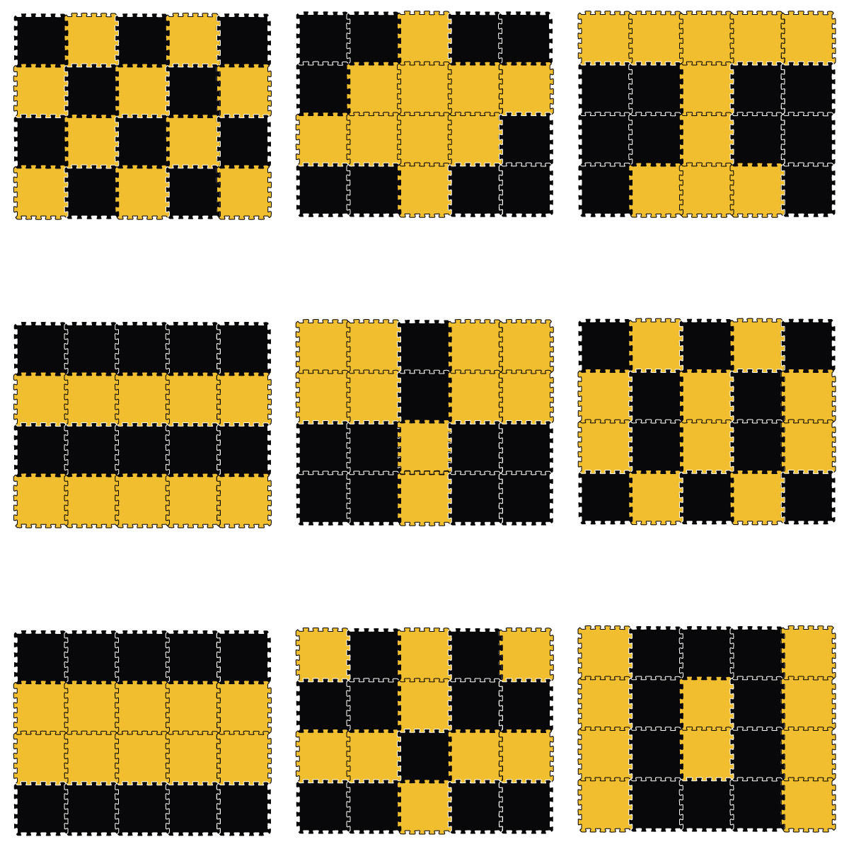 SPIELMATTE ab Null - 180/90 cm Puzzlematte Schwarz - Multicolor, Kunststoff (30/30cm) - Littletom