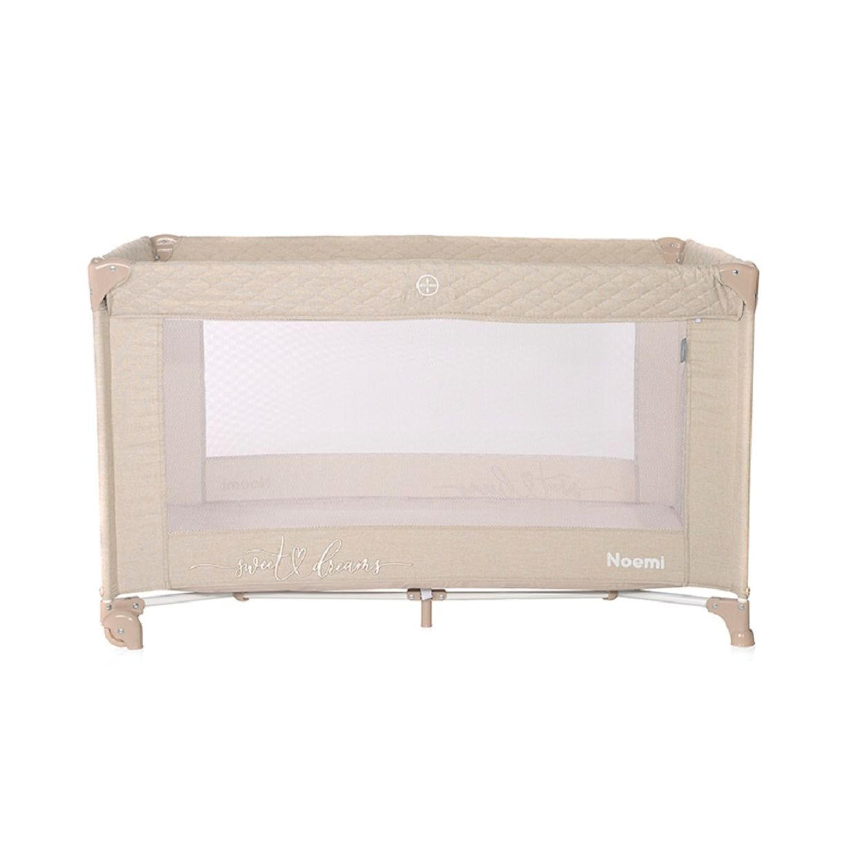 BABYREISEBETT Laufstall Noemi hellbraun eine Ebene, seitliche Öffnung, Matratze - Braun, Kunststoff (60/120cm) - Lorelli