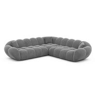 ECKSOFA Liva Dunkelgrau Samtstoff - Dunkelgrau, Textil (258/258cm) - VAROYAL
