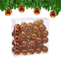 50XWEIHNACHTSKUGELN - Orange, Kunststoff (6/7/6cm) - Relaxdays