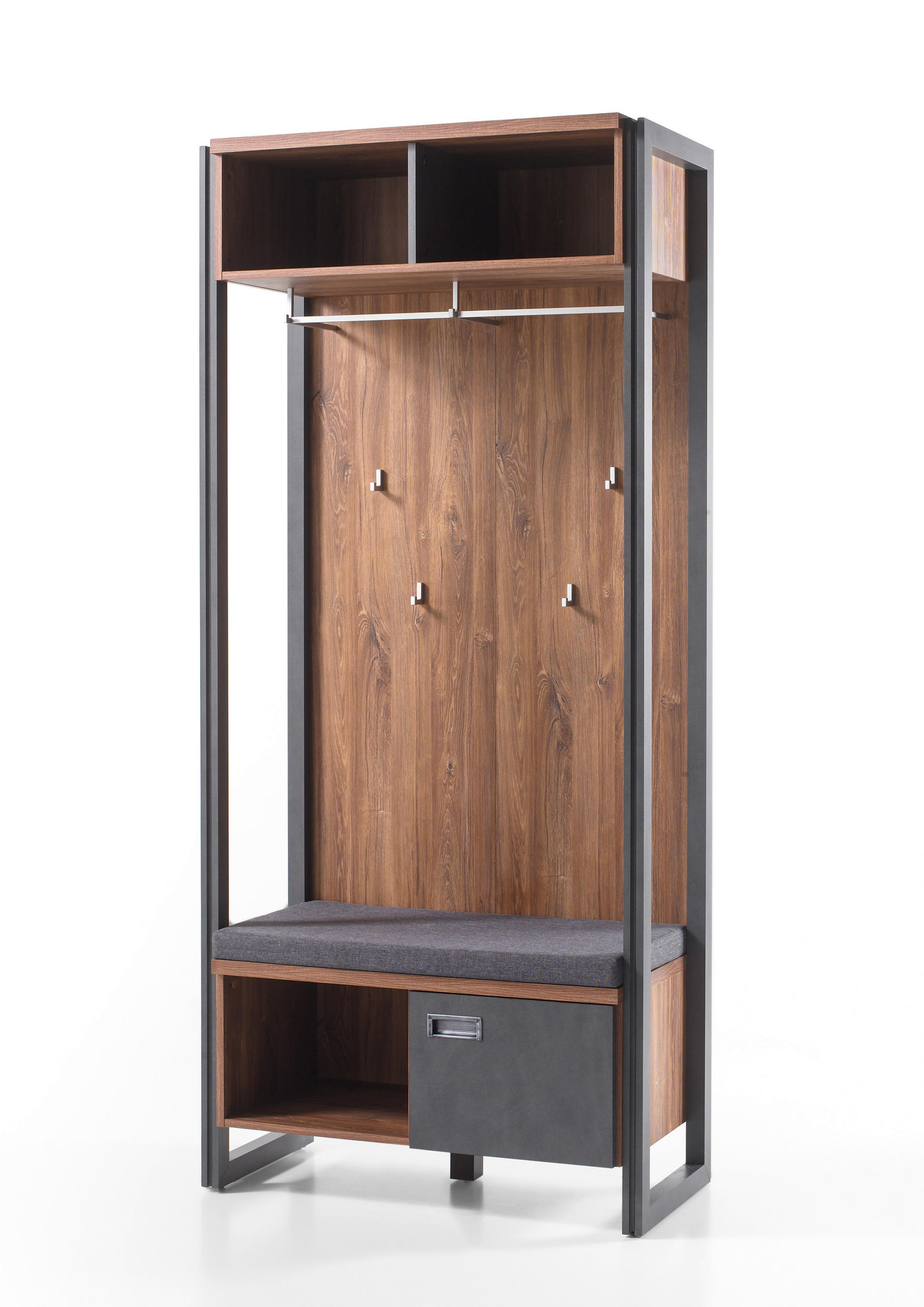 KOMPAKTGARDEROBE I12 Stirling Oak & Matera 90/202/45 cm - Eichefarben, Holzwerkstoff (90/202/45cm) - Livojo