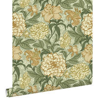 TAPETE Blumenmuster 53 cm x 10.05 m - Grün, Papier (53/1000cm) - ESTAhome