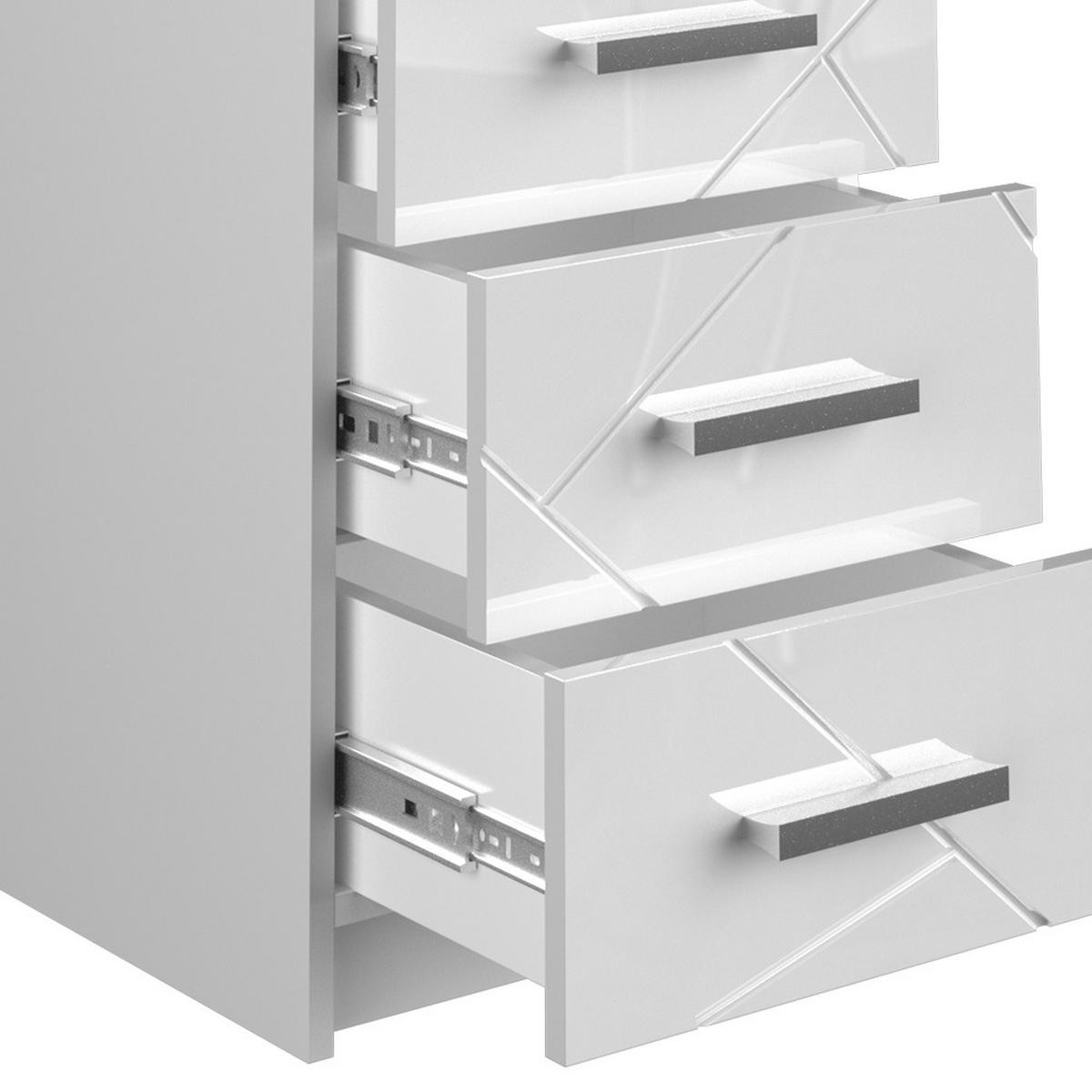 NACHTTISCH Irma Weiß 37.6 x 66 cm - Weiß, Holzwerkstoff (35.5/66/37.6cm) - Vicco