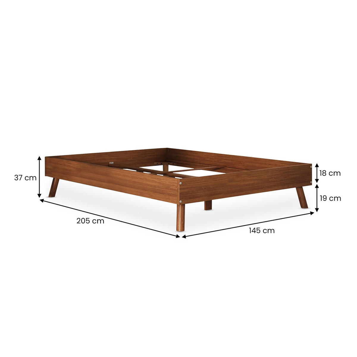 FUNTONBETT KARRI 140X200 CM - Kastanienfarben, Holz (140/200cm) - IDIMEX