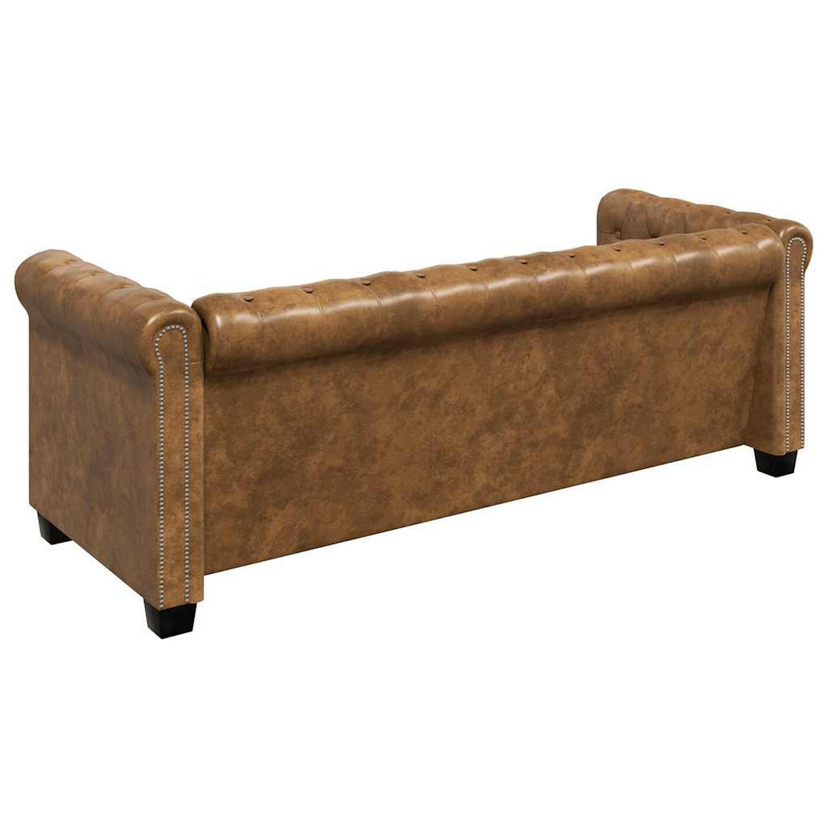 CHESTERFIELD-SOFA -Sitzer Und 3-Sitzer Braun - Braun, Leder (145.5/70/76cm) - vidaXL