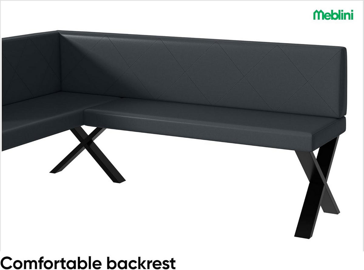 ECKBANK ERIC_X - Dunkelgrau, Leder (128/168cm) - Meblini