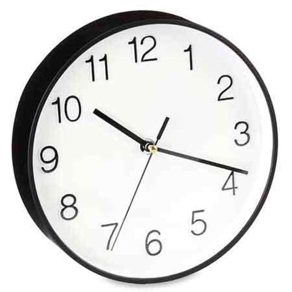 WANDUHR Leises Uhrwerk Ø 20 cm - Schwarz, Kunststoff (20/20/3.5cm) - Giftdecor